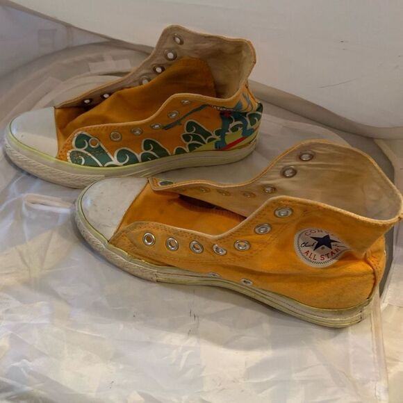 Converse Unisex Size 3 Orange Blue Cat High Top Sneakers - Picture 4 of 13